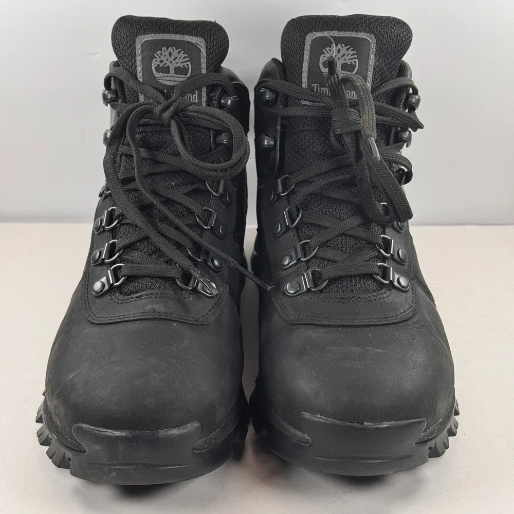 Timberland White Ledge Mid Waterproof Hiking Boots Black Leather Mens 8.5 2731R